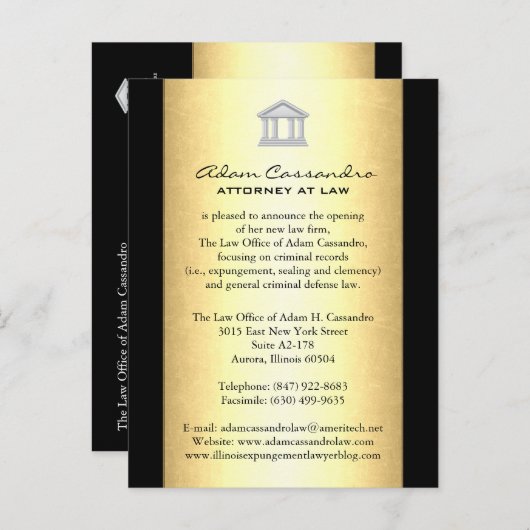 Wettelijke bekendmakingskaarten aankondigingskaart (Voorkant / Achterkant)