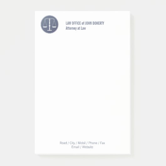 WETTELIJKE KANTOOR POST-IT® NOTES (Voorkant)