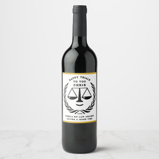 Wettelijke schoolverlaters Gift Wine Label Wijn Etiket (Voorkant)