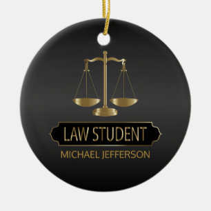 Wettelijke student - Zwart en goud Keramisch Ornament