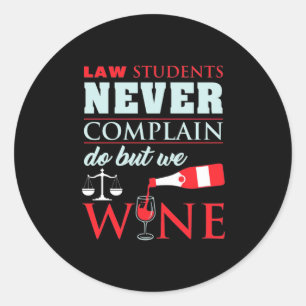 Wettelijke studenten klagen nooit ronde sticker