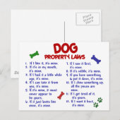 Wetten 2 van het Bezit van de HOND Briefkaart (Voorkant / Achterkant)
