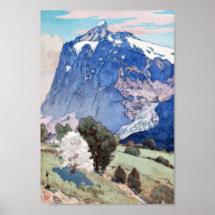 Wetterhorn, Hiroshi Yoshida, Woodcut Poster