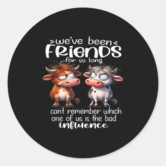 We've Been Friends For So Long Can't Remember Funn Ronde Sticker (Voorkant)