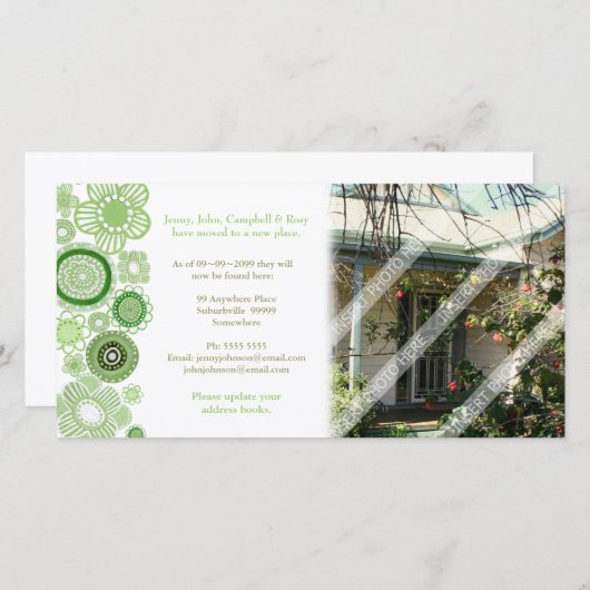 Weve heeft gewijzigde adresaankondiging fotokaart aankondiging (Voorkant / Achterkant)