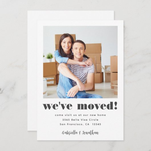 Weve moderne Moved Photo Nouveau Faire-part (Devant / Derrière)