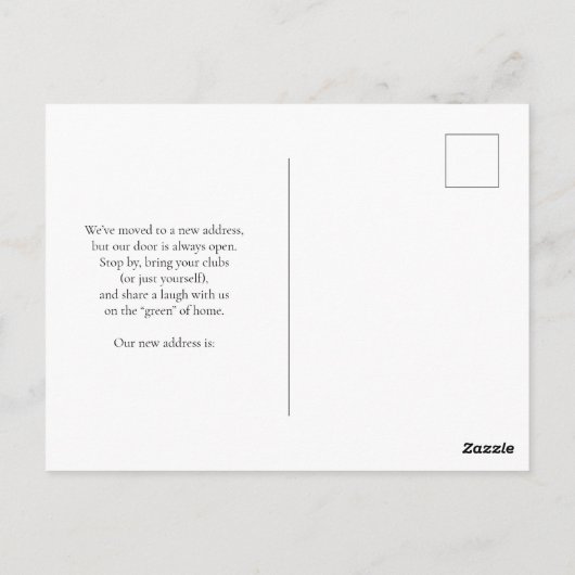 We've Moved Funny Golf Ball in Rough Personalized Briefkaart (Achterkant)