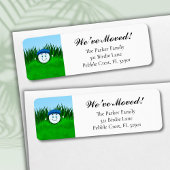 We've Moved Funny Golf Ball in Rough Personalized Etiket