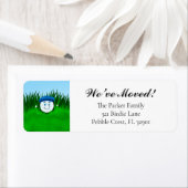 We've Moved Funny Golf Ball in Rough Personalized Etiket (Insitu)
