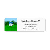 We've Moved Funny Golf Ball in Rough Personalized Etiket (Voorkant)