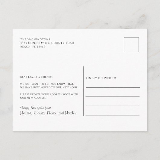 We've Moved New Address Moving Aankondigingskaart (Achterkant)