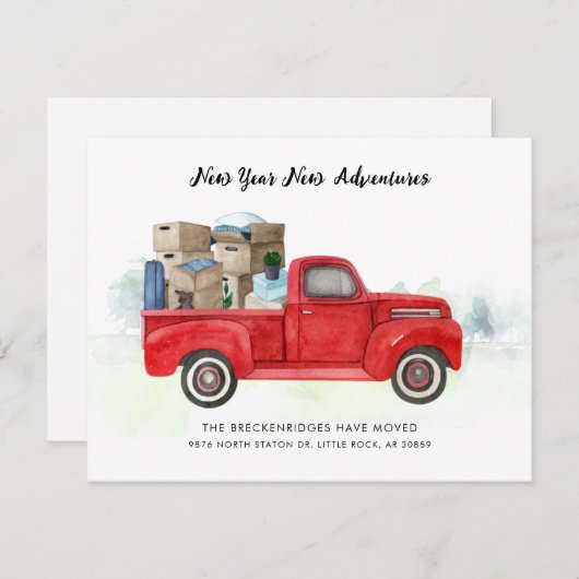 We've Moved New Year Moving Announcement Card Aankondiging (Voorkant / Achterkant)