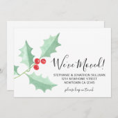 We've Moved Watercolor Holly Aankondiging (Voorkant / Achterkant)