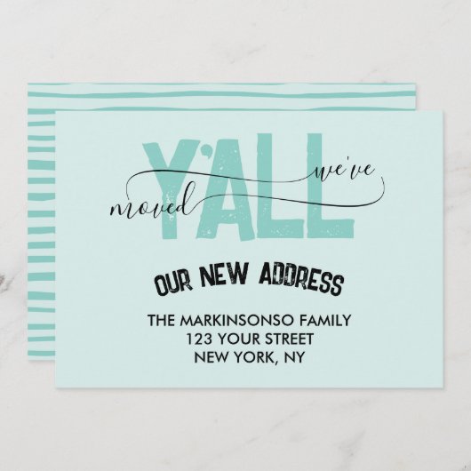 Weve Moved Y'all Moving Announcement Kaart (Voorkant / Achterkant)