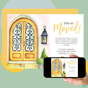 Weve Moved Yellow Deuraankondiging Kaart
