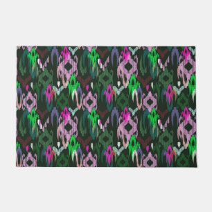Weven in roze en groen. Deurklep Deurmat