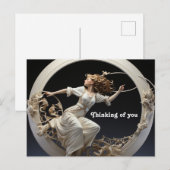 Wever vrouw van de witte ring schilderij briefkaart (Voorkant / Achterkant)