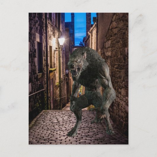 Wewolf in de Stad Briefkaart (Voorkant)