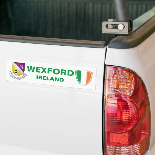 Wexford Ireland Crest en Irish Flag Bumpersticker (Op Truck)