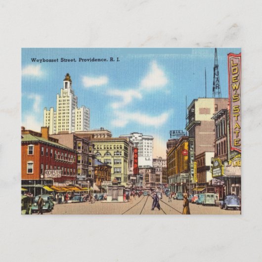 , Weybosset Street, Providence Rhode Island Briefkaart (Voorkant)