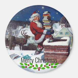 Weyeth - Kerstman levert boeken voor Kerstmis. Magneet