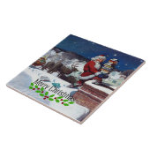 Weyeth - Santa Delivering Books for Kerstmis Tegeltje (Zijkant)