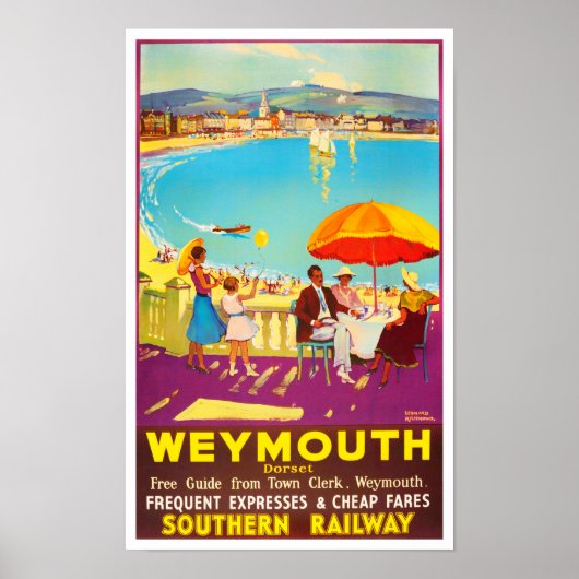 Weymouth England vintage travel Poster (Devant)