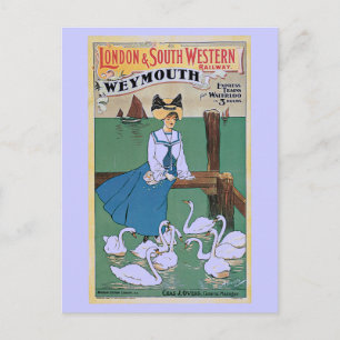 Weymouth London en SW Railway en Briefkaart