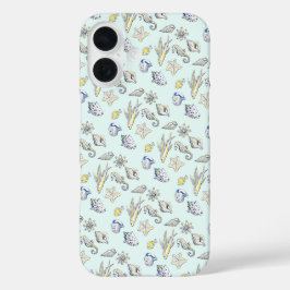 Wezens uit de aquamarijn van de oceaan iPhone 16 hoesje