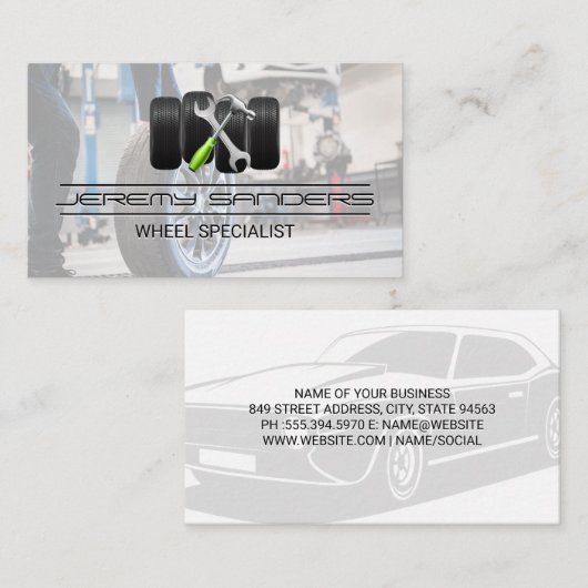 WFrench Hammer | Bandenwinkel Visitekaartje (Voorkant / Achterkant)