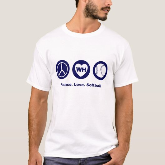 WH Peace Love Softball T-shirt (Voorkant)