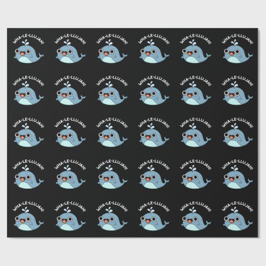 Wha-le-llujah Grappige Blauwe Walvis Pun Donker BG Cadeaupapier (Vlak)
