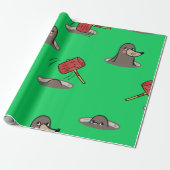 Whack-A-Mole Pattern Cadeaupapier (Uitgerold)
