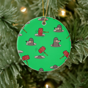 Whack-A-Mole Pattern Keramisch Ornament