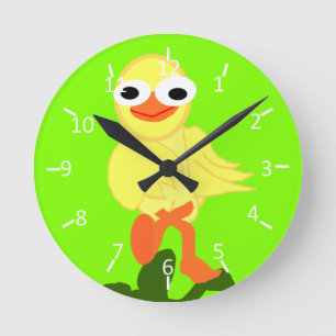 Whacky Bird Chartreuse Ronde Klok