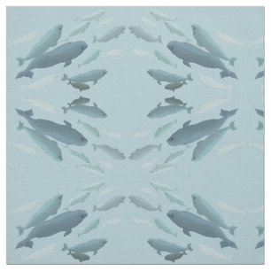 Whale Art Fabric Beluga Whale Fabric Cotton of Pol Stof