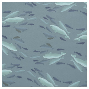 Whale Art Fabric Beluga Whale Fabric Cotton of Pol Stof