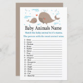 Whale Baby Animals Name Game (Voorkant / Achterkant)