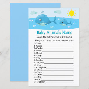 Whale Baby Animals Name Game
