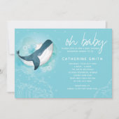 Whale Baby Boy Baby shower Kaart (Voorkant)