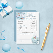 Whale Baby shower Baby voorspellingen en Advieskaart