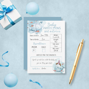 Whale Baby shower Baby voorspellingen en Advieskaart
