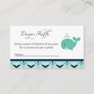 Whale Baby shower Luier Raffle Tickets Informatiekaartje