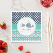 Whale Baby shower Papier Party Servet Jongen Chevr (Insitu)