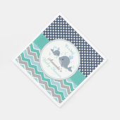 Whale Baby shower Papier Party Servet Jongen Chevr (Hoek)