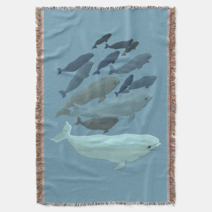 Whale Blanket Beluga Whale Art Throw Blankets Blan Deken