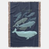 Whale Blanket Beluga Whale Art Throw Blankets Blan Deken (Voorkant Verticaal)