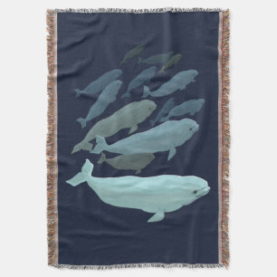 Whale Blanket Beluga Whale Art Throw Blankets Blan Deken