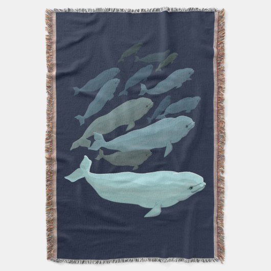 Whale Blanket Beluga Whale Art Throw Blankets Blan Deken (Voorkant Verticaal)