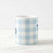 Whale Blue Check Pattern Coffee Mok (Center)